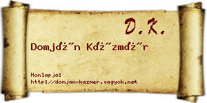 Domján Kázmér névjegykártya